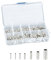 700pcs Wire Ferrules Kit, Non-Insulated Ferrule Crimp Terminals 10-22 AWG Cable Pin Cord End Terminals Wire Copper Crimp Fitting Ferrules Butt Connector Mini Bare Tube Ferrule for Electrical Project