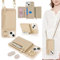 ELTEKER Handyhülle für iPhone 15 Hülle mit Band Kartenfach Ringhalterung Geldbörse,Leder Klapphülle Umhängetasche Handytasche für iPhone 15 - beige