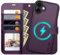 OCASE for iPhone 16 Plus Case, Detachable 2 in 1 PU Leather Wallet Case with RFID Blocking, Wireless Charging, Card Holders, Kickstand, Shockproof Removable Phone Cover, Dark Purple