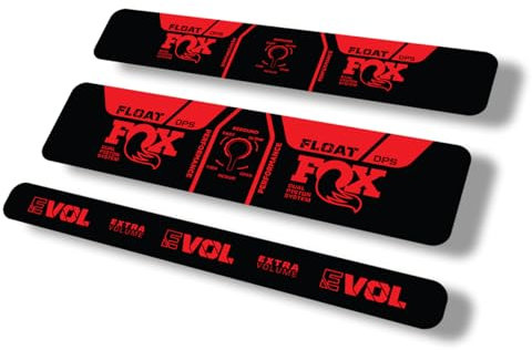 Stoßdämpfer-Ersatzaufkleber, kompatibel mit Fox Float DPS 2021 Performance Serie, Rot (glänzend)