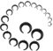 Lusofie Septum Piercing Schwarz Set 18-Teiliges Acryl Pincher Tapers Septum Ringe C Form Septum Stretching Kit Konische Nasenringe Septum Ringe Piercing Schmuck Nase Und Ohr FüR Damen Mädchen