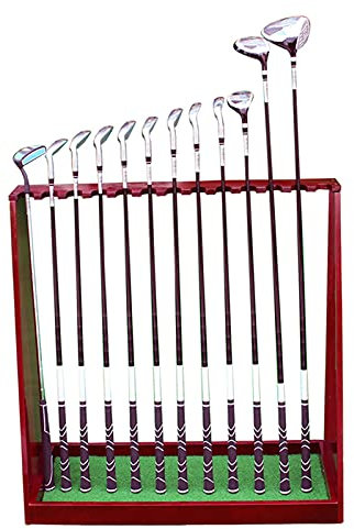 Golf Bag Storage Organizer Extra Large Golf Club Organizer Display Stand, Holds 13 Clubs, Rustic Wood Golf Putter Rack Holder for Indoor Stores, Floor Storage Shelf