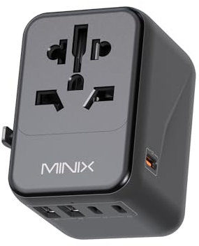 Lechnical Adattatore da Viaggio Universale TP35 con Porta PD da 35 W, Presa CA Internazionale con Porte USB-A e USB-C, Spina di Alimentazione, caricabatteria da Viaggio, Presa CA Mondiale