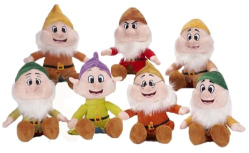 Plüsch Sieben Zwerge Disney 7 Puppen 30 cm aus 100% recyceltem Polyester