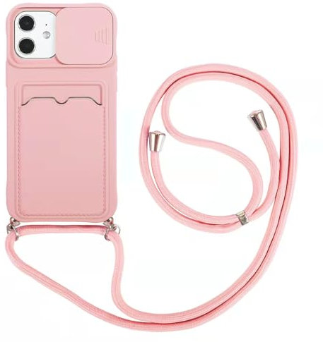 Wishcover store Funda para Cuerda para iPhone 16 Plus,Funda Deslizante Cámara Proteger,Protección cámara Carcasa,Cubierta de cámara Deslizante Proteger Ultra-con Colgante Ajustable Collar Correa
