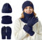 3 In 1 Damen&Herren Wolle MüTze, Schal & Handschuh Winter Sets, 3-Teilige MüTze, Schal & Handschuh FüR Damen&Herren Unisex Touchscreen Handschuhe Thermal Schal Fleece MüTze Damen 3 In 1 Set