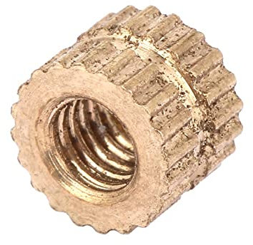 Schrauben und Muttern, Käfigmuttern 50 Stück M3 Zylinder aus gerändeltem Messing, rund, bedruckt im Einsatz mit eingebauten Muttern (M3 x 5 x 5,3 (50 Stück))