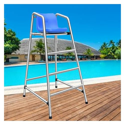 Luxuriöser 304 Edelstahl Rettungsschwimmer Stuhl für Pool und Strand, wasserdicht, bequemer Sitz, Outdoor-Liegestuhl mit Barleiter, Hockern, 78 x 92 x 150 cm