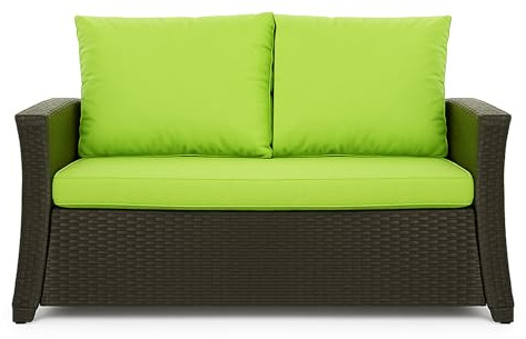 Setgarden® Bankauflage - Outdoor sitzkissen für Gartenbank für polyrattan- Polster Auflage Outdoor - Bankpolster Auflage für Hollywoodschaukel Rattan Sitzbank (Limette, 120x60x50cm)