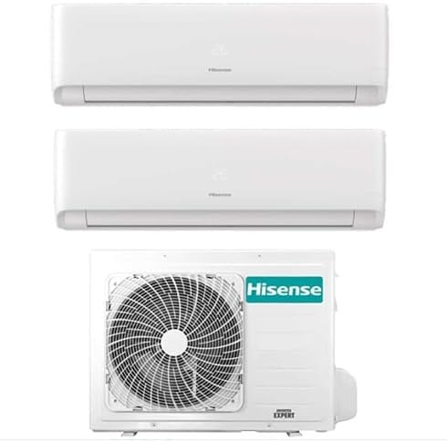 Climatizzatore Condizionatore Inverter Hisense Ecosense Wi-fi Dual Split 9000+12000 Btu 2AMW42U4RGC R-32 A++ in Pompa di Calore