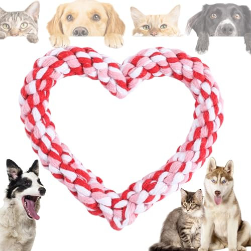 Heart Rope Dog Toy,Indestructible Dog Chew Toy,Dogs R-ope Toys for Aggressive Chewers,Chew Toys for Dogs,D-og Braided R-ope C-hew T-oys,D-og C-hew R-ope T-oys,Heart Shaped Ro-pe Do-g Che-w To-ys,Mixed