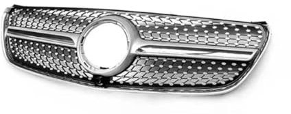 OGJFD Kühlergrill Diamant Stil Frontgrill Stoßstange Einlass Grill Gitter Für Mercedes Für Benz Für V-Klasse W447 V260 V250 2015-2019 2020-2023 Tuning Zubehör Vorderen Grill(Silber)
