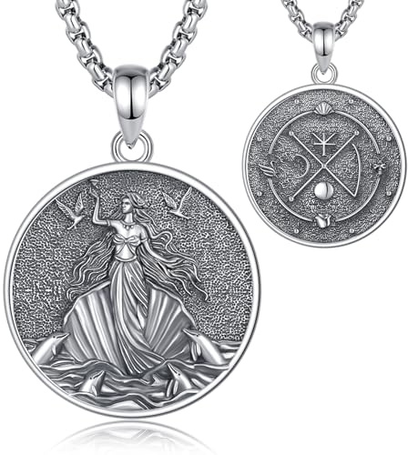 EUDORA Harmony Ball Sterling Silber 925 Göttin der Hekate/Morrigan/Brigid/Gerechtigkeit/Nyx/Aphrodite/Persephone/Göttin des Reichtums Fortuna Kette Anhänger Schmuck Geschenk für Damen Frauen