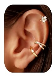 3 Pièces Ear Cuff Femme Faux Piercing Oreille Or Hypoallergénique Réglables Earcuff Boucle Oreille Sans Trou Non Piercing Helix Cartilage Manchette Oreille Femme Avec Boîte