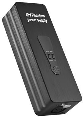 CFTGIW 48V/12V Power Supply for Condenser Microphones Mic Preamp Plug and Play Portable Rechargeable Power Low Noise and Interference- Up to About 18H Working Time Interviews Recording