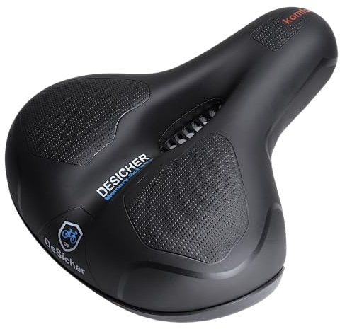 DeSicher Fahrradsattel Komfort, Memory-Schaum, ergonomisch, bequem & weich | Für Damen & Herren, atmungsaktiv, stoßdämpfend; Fahrradsitz für Citybike, E-Bike, Trekkingrad & Tourenrad, Alltag & Freizeit