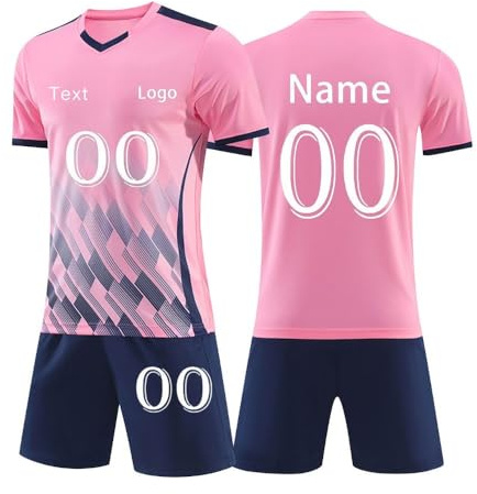 Maillot de Foot Enfant Personnalisé avec Nom Numéro Logo Ensemble Short Tee Shirt Homme Garçon Maillot Personnalisable Tenues de Sport Survetement Foot Enfant Vetements Running T Shirt Personnalisé