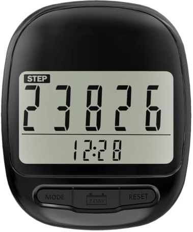 Step Counter for Walking Large – Digital LCD Calorie Counter with Clock