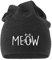 MoonWorks Jersey Beanie Katze Meow MIAU Cat Mütze Bedruckt Herren Damen dunkelgrau Unisize