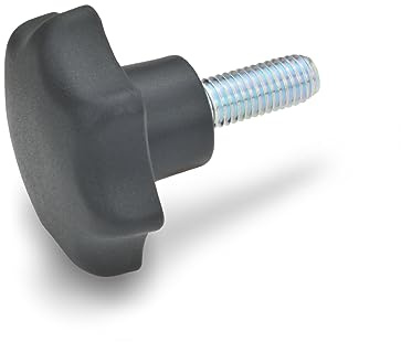 Ganter Normelemente | Sterngriffschrauben - GN 6336.4-ST-50-M10-55 | Griffdurchmesser: 50mm | Gewinde: M10 | Kunststoff Thermoplast | Schraube Stahl verzinkt, blau passiviert | 10 Stück