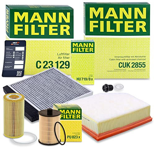 MANN-FILTER Inspektionspaket Filterset 1x Ölfilter, 1x Luftfilter, 1x Innenraumfilter, 1x Kraftstofffilter Kompatibel mit VOLVO S60 I (384), V70 II (285), XC70 I (295), XC90 I (275)