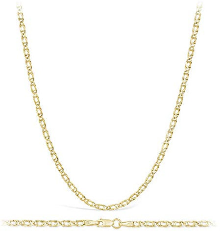 PRINS JEWELS 14 Karat / 585 Gold Tigeraugen Pfauenauge Gelbgold Kette - Breite 2.20 mm - Länge wählbar (45)