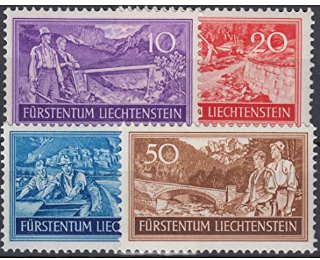 Goldhahn Liechtenstein Nr. 152-155 postfrisch ** Arbeitsbeschaffung Briefmarken für Sammler
