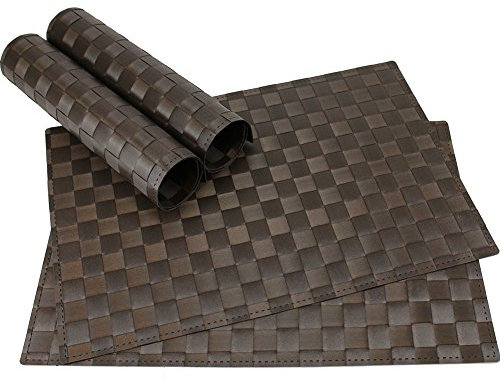 matches21 Tischset Platzset MODERN Platzmatten 4er Set geflochten Kunststoff 45x30 cm Braun/abwaschbar