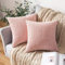 MIULEE 2er Set Kissenbezüge Kord Kissenhülle Dekorative Kissenbezug Sofakissen Couchkissen Dekokissen Zierkissenbezug Deko Kissenhülle mit Verstecktem Reißverschluss 50x50 cm Rosa