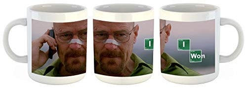 Unified Distribution Breaking Bad - Heisenberg I Won - Tasse mit Motiv Bedruckt, 300ml C-Henkel. Tolles Geschenk für Büro, Küche, Geburtstag, Ihre Neue Lieblingstasse zum Frühstück