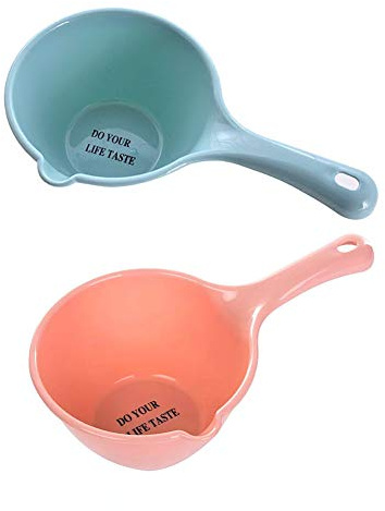 2 Pièces D'Eau En Plastique Louche Eau Dipper épaissie Bain Louche Récipient Avec Poignée Eau Scoop Cup Shampooing Bébé Bain Cuillère Accessoires Couleur Aléatoire
