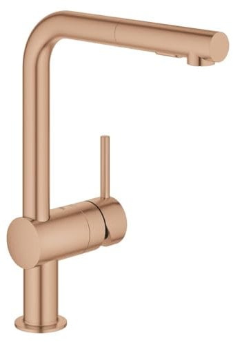 Grohe Spültisch-Einhebelmischer Minta warm ss g, herausz. Dual-Brause, L-Ausl.