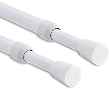 GCurtain Spannstange Set 2 Einstellbar Stange Durchmessern 9-12 mm - Weiß/ausziehbare Länge 47-78 (120-200 cm)