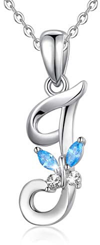 EUDORA Harmony Ball Kette mit Buchstaben J Ketten für Damen Sterling Silber 925 Halskette mit Namen Schmetterling kette mit Zirkonia Alphabet Initialen J Anhänger Schmuck für Frauen Mama Geschenk