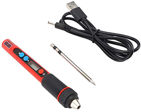 Saldatore a Stagno USB Digitale, Saldatore USB Termostato Digitale, Set Di Saldatore Ricaricabile USB Portatile Utensili Elettrici Manuali Senza Piombo Temperatura Regolabile