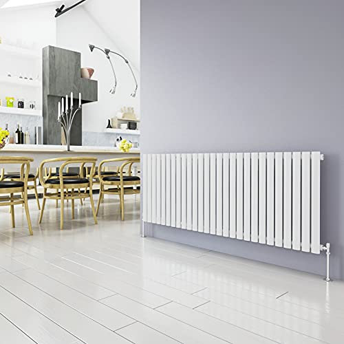 Horizontal Column White Radiator Oval Single Designer Radiator 600x1593mm Central Heating Interior Design