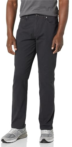 Amazon Essentials Men's Athletic-Fit 5-Pocket Stretch Twill Trouser (Available in Big & Tall), Washed Black, 34W / 32L