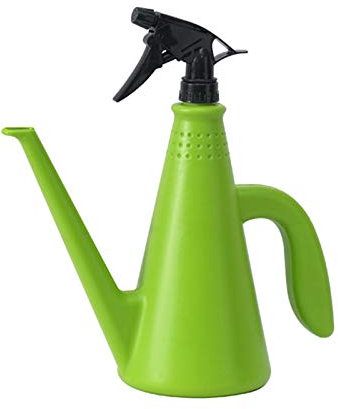 QYLJZB 1 l 2-in-1-Gießkanne mit Sprüher, tragbare Gießkanne, langer Auslauf, Kunststoff, für Haus, Pflanzen, Outdoor, Blumen, dekorativ, moderner Garten (grün)