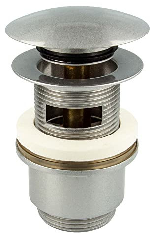 tecuro Pop Up Ablaufgarnitur edelmatt,1 1/4 Zoll - für Waschbecken mit Überlauf