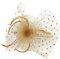 Hochzeitshut Haarband Vintage Fascinator Hut Hochzeit Hut Mesh Spitze Hut Barrettes Tee Party Headwear für Hochzeit Porm Kostüm Party Golden Haarpflegezubehör
