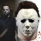 AENEY Michael Myers Maske, Latex Halloween Scary Cosplay Requisiten, Horror White Face Vollkopfmaske mit Haaren