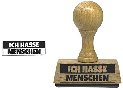 Ich hasse Menschen Holzstempel
