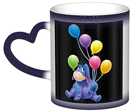 Kaffeetasse für I-Ah Lustige Kaffeetasse mit personalisierter wärmeempfindlicher Tasse, Farbwechselbecher Blau