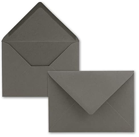100x Briefumschläge B6-17,5 x 12,5 cm - Anthrazit - Nassklebung mit spitzer Klappe - 120 g/m² - Für Hochzeit, Gruß-Karten, Einladungen