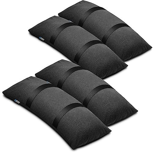 BaseMate Parasol Base Weights | Fillable Sand Bags for Garden Umbrella Stand | Weatherproof Outdoor Furniture Weights | 4 Heavy-Duty Sandbags for 22kg Each | Hold Down Parasol or Garden Furniture