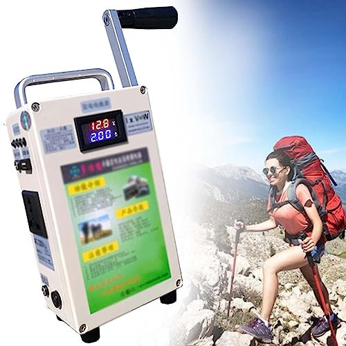 SACLMD Multifuncional Generador Eléctrico de Emergencia 500w,Generador Manivela,Ideal para Uso en jardín,Exterior y hogar