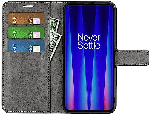 Kezaizhe Coque for OnePlus Nord CE 2 5G Housse en Cuir PU TPU Magnétique Protection étui for Nord CE2 OnePlus Telephone Portable Portefeuille Fonction Support (Gris)