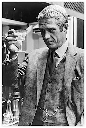 Steve McQueen Vintage Foto – Retro Wandkunst – Steve McQueen Fotodruck – Old Hollywood Elegan Leinwand Poster Schlafzimmer Dekor Sport Landschaft Büro Zimmer Dekor Geschenk ungerahmt 30 x 45 cm