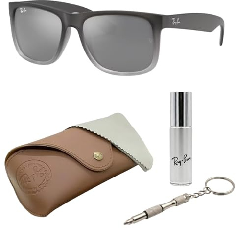 Ray-Ban RB4165 JUSTIN Klassische quadratische Form Sonnenbrille mit Brillen-Set, hohe Stegpassform, quadratische Sonnenbrille
