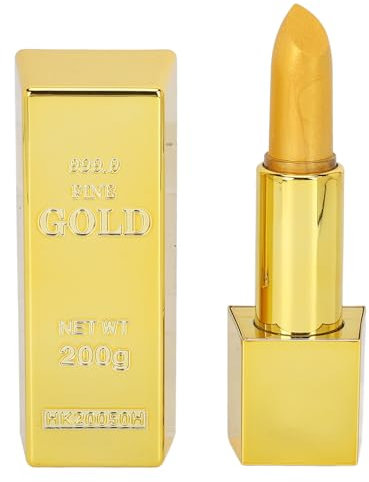 3,5 G Goldener Lippenstift, Metallischer Goldener Lippenstift, Wasserfest Langlebig Hochpigmentiert Lippen Make up Kosmetik für Frauen (07)
